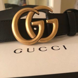 Gucci Black Leather Belt